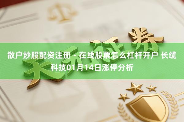 散户炒股配资注册 - 在线股票怎么杠杆开户 长缆科技01月14日涨停分析